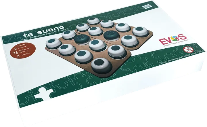 Caja de Te Suena. La caja muestra la imagen del tablero con fichas e información del contenido de la caja.