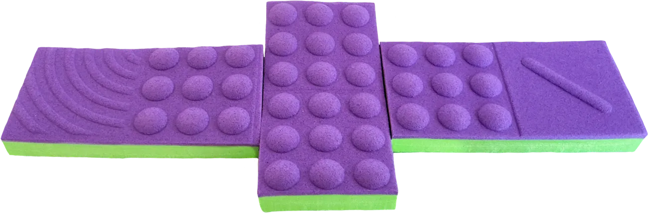 Fichas tactiles de Domitoc con texturas. Ejemplo de partida empezada.