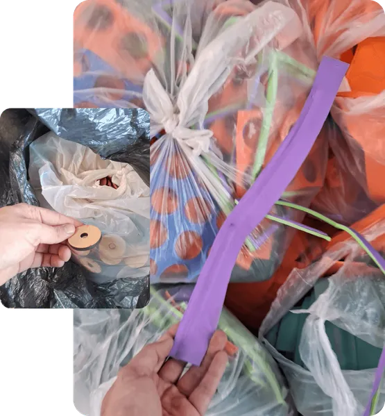 Materiales de descartes donados a la fundación Remida