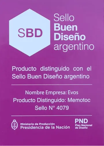 Tarjeta con el reconocimiento del Sello Buen Diseño